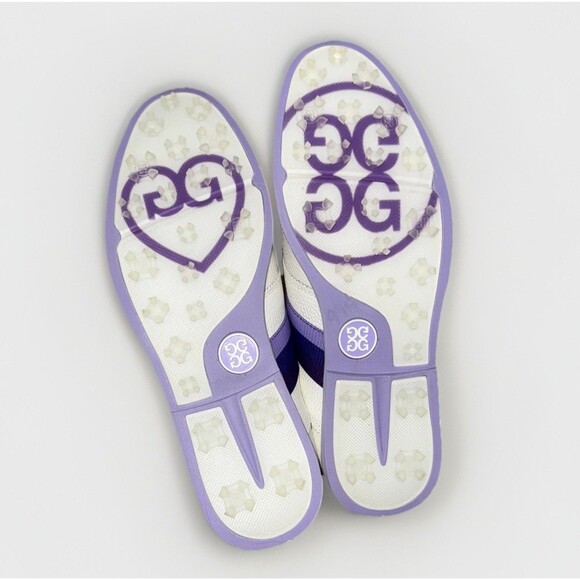 G/Fore Ladies Grosgrain Brogue Gallivanter Golf Shoe Ivory Purple Size 10 NEW - Picture 5 of 9